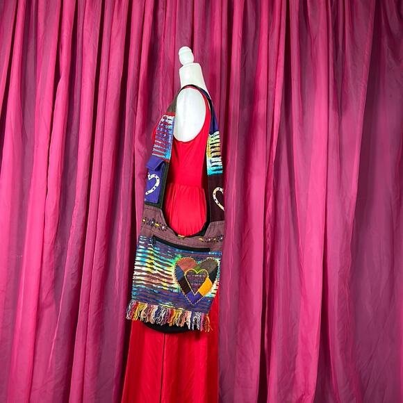 Y2K the Collection Royal Patchwork hobo hippie shoulder bag tote purse - Picture 2 of 9